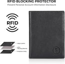 Polare Luxury RFID Blocking Leather Passport Holder Travel Wallet For Men and Women (Black with AirTag Slot) by TinyTreasures Baby Boutique