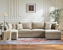 134.6" Oversized Modular Sectional Sofa, 6 Seater U Shaped Couch with Storage Ottoman with Reversible Chaise Deep Seat for Living Room, Apartment - Chenille Beige by CozyNest Decor