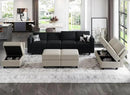 Belffin Modular Sectional Sofa with Reversible Chaises Velvet U Shaped Sectional Couch with Storage Seat Black by CozyNest Decor