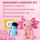 Crochet Kit for Beginners, Crochet Animal Kits,Crocheting Kit for Starters with Step-by-Step Video Tutorials, Beginner Crochet Kits for Adults (2Pack Axolotl) by TinyTreasures Baby Boutique