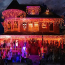 Christmas Icicle Lights Outdoor, 66ft 640 LED Icicle Lights for Outside with 8 Modes Timers, Waterproof Plug in Twinkle String Light for House Yard Eave Patio Party Holiday Decorations, Orange by GreenHaven Gardens