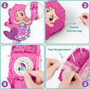WERNNSAI Foldable Mermaid Pinata - Pull String Mermaid Birthday Party Supplies Extendable Mermaid with Blindfold Bat and Tassels Mermaid Party Decoration Folding Mermaid Girl Piñatas for Game by TinyTreasures Baby Boutique