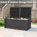 150 Gallon Resin Deck Box, Large Indoor and Outdoor Storage Box, Weatherproof and UV Resistant Outdoor Storage Box with Built-in Steel Beams for Patio, Cushions, Pool Supplies by CozyNest Decor