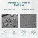 Codi Round Outdoor Chair Cushions 15 Inch, Patio Bistro Cushion Set of 2, Waterproof with Adjustable Straps, Grey 15x15'' by GreenHaven Gardens