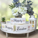 JennyGems Easter Bunny Decor 3pc Wooden Block Set, Tiered Tray, Wreath and Tabletop Decor for Easter Decorations by CozyNest Decor