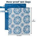 Tiny Twinkle Mess-Proof Waterproof Wet Dry Bag | 2-Pack Reusable Wet Bags for Swimsuits & Baby Clothes | Leakproof Wet Bag for Travel & Diaper Changes for Baby (Blue Tie Dye) by TinyTreasures Baby Boutique