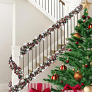 50 Feet Green Red Christmas Metallic Tinsel Twist Hanging Garland with Snowflake for Home Mantle Xmas Tree Staircase Railing New Year Holiday Party Indoor Outdoor Decorations by CozyNest Decor