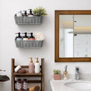 GRANNY SAYS Wicker Hanging Basket, 2 Pack Storage Baskets for Cabinet, Wall Mount Fruit Basket for Kitchen, Adhesive Bathroom Cabinet Organizer, Pantry Organizers and Storage, Gray by GreenHaven Gardens