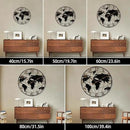 Large Wall Clock - 20 Inch World Map Minimalist Modern Round Metal Wall Clock Silent Non-Ticking Battery Operated Wall Clocks for Living Room Kitchen Office Farmhouse Home Decor by CozyNest Decor