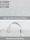 StorageWorks Storage Bins, Fabric Storage Bins for Shelves, Storage Baskets with Metal Frame, Closet Baskets and Bins with Handles, Gray and White Stripes, 2-Pack by CozyNest Decor