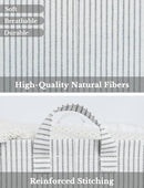 StorageWorks Storage Bins, Fabric Storage Bins for Shelves, Large Storage Baskets with Metal Frame, Closet Baskets and Bins with Handles, Gray and White Stripes, 2-Pack by CozyNest Decor