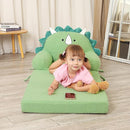 Foldable Kids Sofa, Triceratops Toddler Couch With Tri Folding Foam Cushions, Comfy Couch for Ages 18 Months and Up by TinyTreasures Baby Boutique