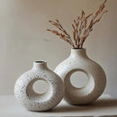 NOBULA Ceramic Bagel Vases C6 – Thoughtful for Mom – Elegant Set of 2 for Living Room, Bedroom or Table – Modern Home Decor She’ll Love – Perfect for Flowers & Plants by GreenHaven Gardens