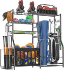 Garage Sports Equipment Organizer, Strong Load Bearing Golf Bag Organizer, Multi Use Golf Ball Rack Basketball Rack for Sports Gear and Outdoor Toy Ball Storage by CozyNest Decor