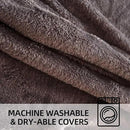 Bean Bag Chair 3Ft, Memory Foam Filled, Large Beanbag Chairs for Adults and Teens, Soft Sofa with Removable Flannel Cover, Round Couch for Living Room Bedroom College Dorm (Brown, 3FT-36×36"×24") by CozyNest Decor
