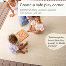 Baby Play Mat for Floor – 4x6ft Beige | Soft Non Toxic Premium EVA Foam Tiles for Tummy Time, Crawling & Playroom – Waterproof Interlocking Floor Mat for Babies & Toddlers by Lillefolk (6 Tiles) by TinyTreasures Baby Boutique