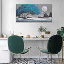 TAIJXAGSG Wall Art For Living Room Blue Tree Moon Canvas Art Wall Decor Artwork Print Painting 20" X 40" Canvas Picture For Bedroom Decor Modern Salon Kitchen Office Hang A Picture by CozyNest Decor