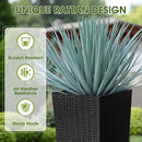 Devoko Resin Tall Planters for Outdoor Plants Set of 2, Large Taper Outdoor Planter Pots with 4 Drainage Holes, Flower Pots Modern Decor for Porch, Patio, Backyard, Home Garden (Black, 32") by CozyNest Decor