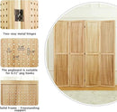Room Divider Freestanding Folding Pegboard Privacy Screen | 4-Panel Display Stand for Jewelry, Craft Shows, Retail | Natural Wood, Portable & Space-Saving Design (Natural) by CozyNest Decor