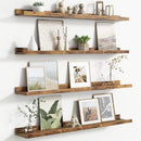 Floating Picture Ledge Shelves Set of 4, 36 Inch Shelves with Lip - Large Nursery Book Shelf for Toys Storage, Kids Bookshelf - Wall Mounted Living Room Bedroom Decor Frames by TinyTreasures Baby Boutique