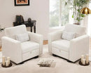 38.5 Oversized Accent Chair with Storage Beige Set of 2, Single Modern Accent Sofa Chair with Arms for Apartment Living Room Linen(21" Deep Seat) by CozyNest Decor