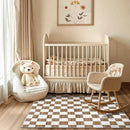 jinchan 3x5 Brown Checkered Area Rugs for Kids Room - Machine Washable Rug Modern Neutral Geometric Lattice Soft Non-Slip Carpet for Nursery Playroom Bedroom Entryway Living Room Home Office by CozyNest Decor
