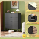 WLIVE 4 Drawer Dresser for Bedroom, Tall Wood Dresser, Modern Black Dressers with Sturdy Metal Handle, Small Chest of Drawers for Living Room, Hallway by CozyNest Decor