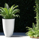 WORTH Garden 2-Pack 21" H. White Tall Planters with Inside Pots - 14'' Dia Plastic Large Round Plant Tree Pots - Decorative Imitation Stone Finish for Indoor Outdoor Front Porch Container Patio by GreenHaven Gardens