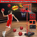 Kids Basketball Hoop Adjustable Height 3.5FT-6.2FT, Indoor Outdoor Toddler Basketball Hoop with LED Scoreboard, Boys Basketball Toy for 3 4 5 6 7 8 Years Gift, Portable Basketball Goals Sport Game by TinyTreasures Baby Boutique