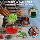 Klever Kits Make Your Own Dinosaur Crystal Terrarium Crafts Kit for Kids-Crystal Growing Science 12 Color LED Night Light Birthday Gifts Toys for Kids by TinyTreasures Baby Boutique
