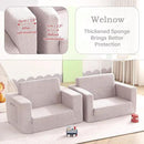 Welnow 2-in-1 Kids Sofa Chair, Convertible Toddler Chair Flip Out Children Sofa Chair Folding Kids Play Sofa with Side Pockets & Removable Cover Armrest Chair for Girl or Boy by CozyNest Decor