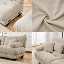 L Shaped Couch Sectional Couch, 4-Seater Cloud Couch Sectional Oversized Couch, Sofa Bed Couch with Round Bolster Armrests 6 Pillows, Modular Couch Home Sofa Living Room Couch by CozyNest Decor