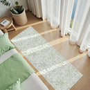 Sage 3x7 Runner Rug for Hallways Bed Side Kitchen, Boho Washable Distressed Low-Pile Floor Entryway Long Bathroom Mat, Non-Slip Laundry Room Washstand Front Carpet Green 36x84 Inch by TinyTreasures Baby Boutique