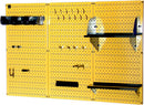 Wall Control 4 ft Metal Pegboard Standard Tool Storage Kit with Yellow Toolboard and Black Accessories by GreenHaven Gardens