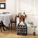 IBUYKE Wine Rack Freestanding Floor,Wine Storage 15 Bottles Bottle Rack with Glass Holders, Mini Bar Wine Cabinet with Storage Drawer for Home Bar Kitchen Dining Room,Rustic Brown,UTMJ908H by CozyNest Decor