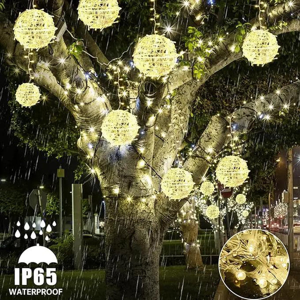 Christmas String Lights Outdoors,4 Pack 7.96" Sphere Lights,Ball Tree Garden Globe Lights for Home, Party, Christmas, Porch Patio,Wedding, Garden,Tree Decoration with Plug, photo 2 of 7