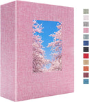 Vienrose Photo Album 4x6 100 Pages Photos Linen Cover Picture Book with Front Window for Baby Wedding Children by TinyTreasures Baby Boutique