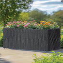 LEWIS&WAYNE Large Rectangular Block Planter Box Handmade Wicker Tall Planters for Outdoor Plants with Removable Liners Modern Planter for Indoor Outdoor Patio Deck - Black, 36''x12''x16'' by GreenHaven Gardens