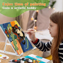 koseibal Acrylic Art Set with 24 Acrylic Paints, 8 DIY Wooden Stencils 5 Canvas Panels 8 Brushes, Table Easel, Etc, Painting Supplies Kit for Kids Students Artists and Beginner. by TinyTreasures Baby Boutique