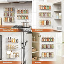 5 Pack Spice Rack Seasoning Organizer Wall Mount, Screw or Adhesive Hanging Shelf Basket Spice Organizer Shelf for Kitchen, White by CozyNest Decor