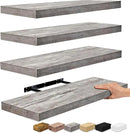 Sorbus Floating Shelves for Wall - 24" Bathroom Shelves, Wall Decor for Bedroom, Kitchen, Living Room, Home Decor & Book Storage - Mounted Floating Shelf with Invisible Brackets (Gray, 4 Pack) by CozyNest Decor