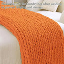 Admitrack Chunky Knit Blanket Throw, 100% Hand Knit Chenille Throw Blanket for Sofa & Home Decor, Soft and Cozy Knitted Throw Blankets (Orange, 51"x63") by CozyNest Decor