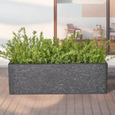 24 Inch Rectangular Concrete Planter,Durable All-Weather Use with Drainage Holes,Large Rectangular Planter for Outdoor Indoor Plants by GreenHaven Gardens