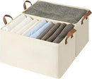 StorageWorks Storage Bins, Shelves Baskets for Organizing, 45L Extra Large Fabric Closet Organizers with Handles, Metal Frame, Beige（Texture）, 2-Pack by CozyNest Decor