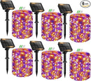 6 Pack Solar Fairy Lights for Outside Waterproof, 49FT/15M 150LED Solar String Lights Outdoor 8 Modes Solar Twinkle Lights for Garden Yard Halloween Decor, Orange-Purple by GreenHaven Gardens