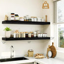 Heimlove 12 Inch Deep Floating Shelves, 55 x 12 inch Extra Long Floating Shelves for Wall, Large Display Shelf & Storage Shelf for Living Room Bedroom Kitchen Home Office, Set of 1, Black by CozyNest Decor