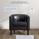 BELLEZE Accent Barrel Chair, Club Tub Sofa Corner Chair with Flared Legs and Cozy Soft Padding for Living Room Bedroom Waiting Room - Black by CozyNest Decor