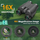 Aurosports 16x32 Compact Binoculars for Adults and Kids - High Powered Small Binoculars with Low Light Vision - Easy Focus Lightweight binos for Bird Watching Hunting Travel Hiking by TinyTreasures Baby Boutique