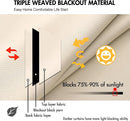 ANRODUO Back Tab Blackout Curtains for Bedroom Living Room, Rod Pocket Pinch Pleated Thermal Insulated Room Darkening Curtains 63 Inches Long 2 Panels, Cream Beige, 42 x 63 Inch by TinyTreasures Baby Boutique