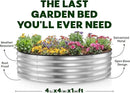 Round Galvanized Raised Garden Bed // 4×4×1 ft (2-Pack) Galvanized Raised Garden Beds Outdoor for Gardening, Vegetables, Flowers // Patented Tool-Free Design Round Planter (Silver) by GreenHaven Gardens
